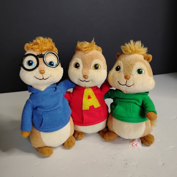 TY Alvin & The Chipmunks Alvin Simon & Theodore TY Beanie Baby Plushes - Picture 8 of 9